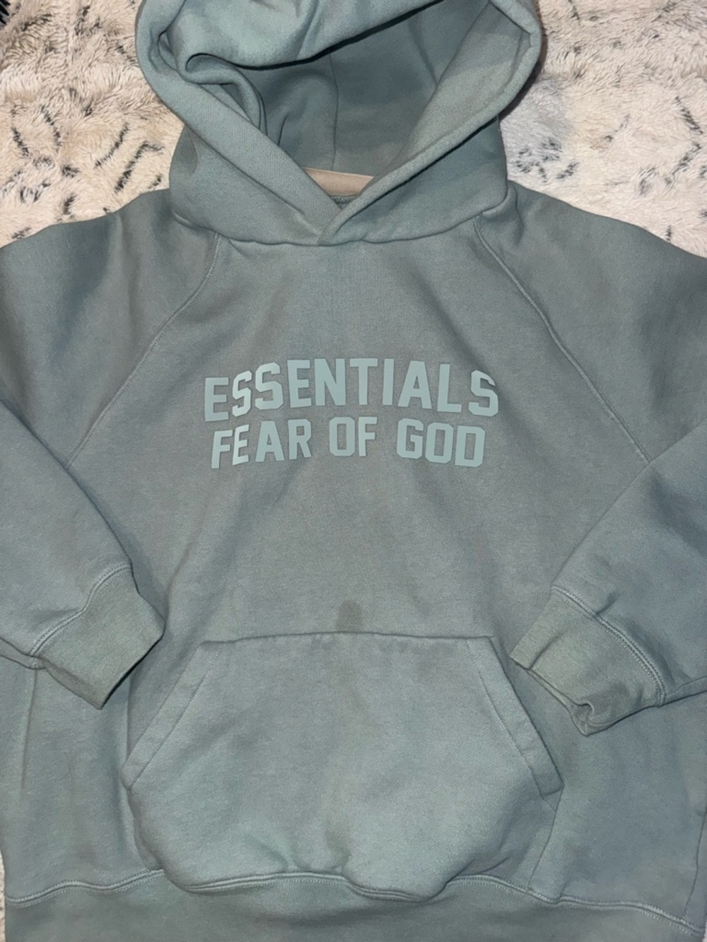 Essentials Fear of God Crewneck Hoodie in Sage - Picture 3 of 9